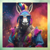 Funky Donkey Blue Glasses Fensteraufkleber (Blatt 3)