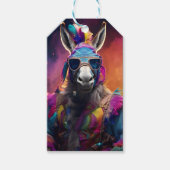 Funky Donkey Blue Glasses Geschenkanhänger (Vorderseite)