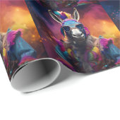 Funky Donkey Blue Glasses Geschenkpapier (Rolleneckpunkt)