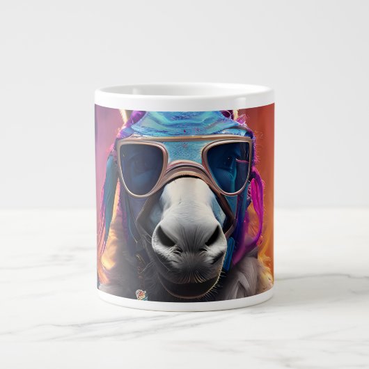 Funky Donkey Blue Glasses Jumbo-Tasse (Vorderseite)