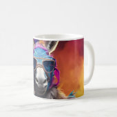 Funky Donkey Blue Glasses Kaffeetasse (VorderseiteRechts)