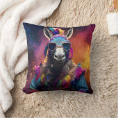 Funky Donkey Blue Glasses Kissen (Decke)