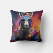 Funky Donkey Blue Glasses Kissen (Rückseite)