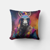 Funky Donkey Blue Glasses Kissen (Vorderseite)