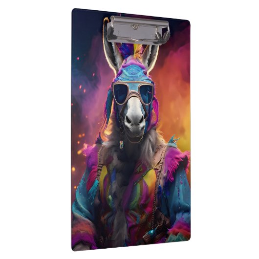 Funky Donkey Blue Glasses Klemmbrett (Rechts)