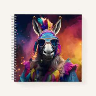 Funky Donkey Blue Glasses Notizblock
