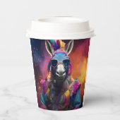 Funky Donkey Blue Glasses Pappbecher (Rückseite)