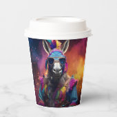 Funky Donkey Blue Glasses Pappbecher (Vorderseite)