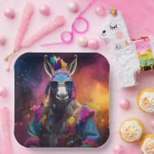 Funky Donkey Blue Glasses Pappteller (Party)