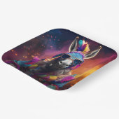 Funky Donkey Blue Glasses Pappteller (Gewinkelt)