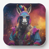 Funky Donkey Blue Glasses Pappteller (Vorderseite)