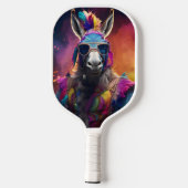 Funky Donkey Blue Glasses Pickleball Schläger (Rückseite)