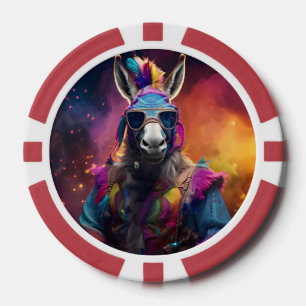 Funky Donkey Blue Glasses Pokerchips