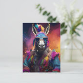 Funky Donkey Blue Glasses Postkarte (Stehend Vorderseite)