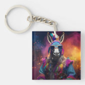 Funky Donkey Blue Glasses Schlüsselanhänger (Vorderseite)