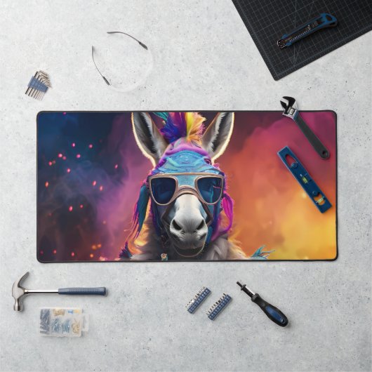 Funky Donkey Blue Glasses Schreibtischunterlage (Arbeitsplatz)