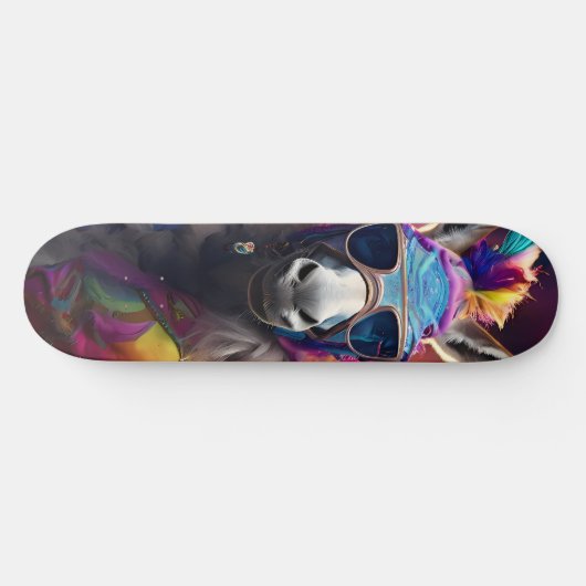 Funky Donkey Blue Glasses Skateboard (Horizontal)