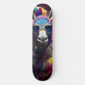 Funky Donkey Blue Glasses Skateboard (Vorderseite)