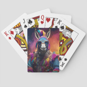 Funky Donkey Blue Glasses Spielkarten