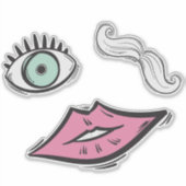Funky doodle Aufkleber Set (Vorderseite)