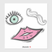 Funky doodle Aufkleber Set (Blatt)