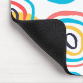 Funky Doodle Circles on White Mousepad (Ecke)