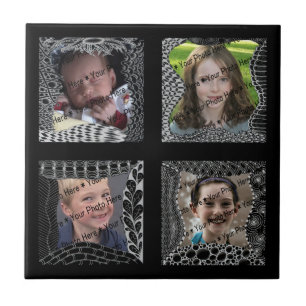 Funky Doodle Picture Frame Collage Fliese