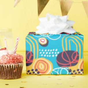 Funky Doodles über Aqua Geschenkpapier