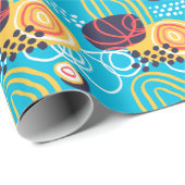 Funky Doodles über Aqua Geschenkpapier (Rolleneckpunkt)