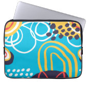 Funky Doodles über Aqua Laptopschutzhülle (Vorderseite)
