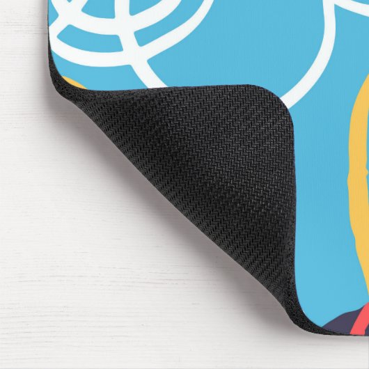 Funky Doodles über Aqua Mousepad (Ecke)