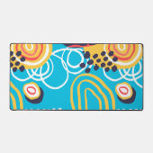 Funky Doodles über Aqua Schreibtischunterlage (Vorderseite)