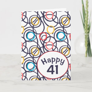 Funky Doodles zum 41. Geburtstag Karte