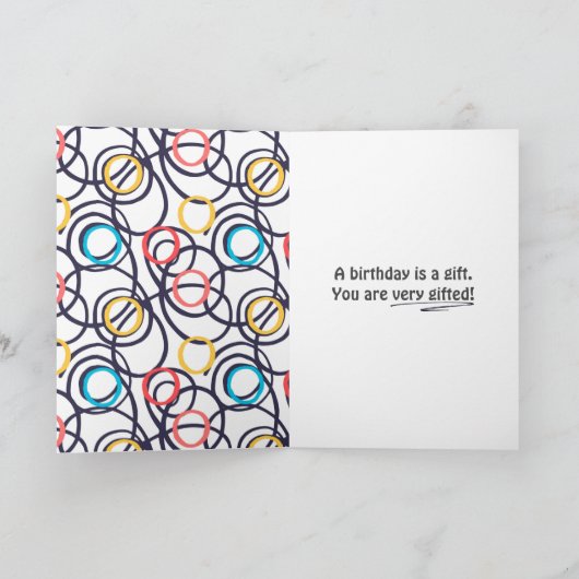 Funky Doodles zum 53. Geburtstag Karte (Innenseite)