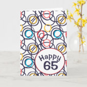 Funky Doodles zum 65. Geburtstag Karte (Gelbe Blume)