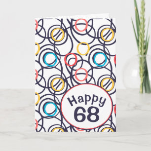 Funky Doodles zum 68. Geburtstag Karte
