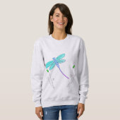 Funky Dragonfly Abstrakte Kunst zu tragen Sweatshirt (Vorne ganz)