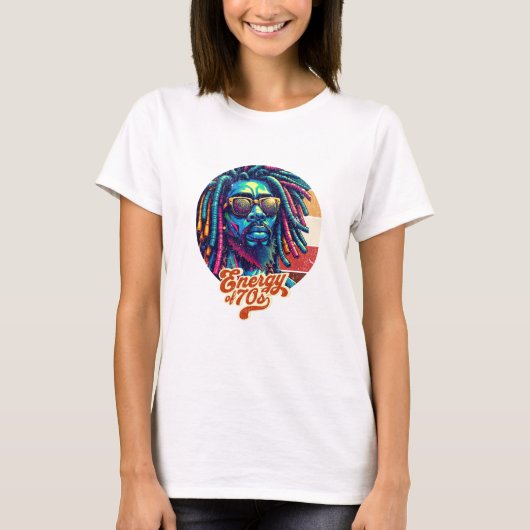 Funky Dreadlocks und Wirbel T-Shirt (Vorderseite)
