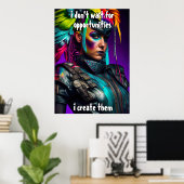 Funky Dreams - Girl Boss Dark Feminine Art Poster (Heimbüro)
