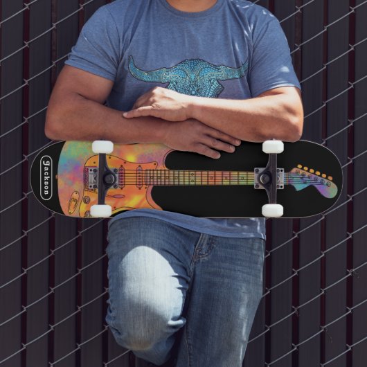 Funky E-Gitarren Name Skateboard (Außenbereich 3)
