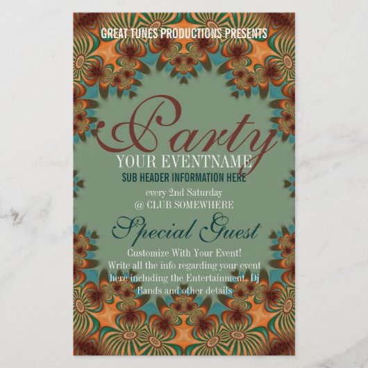 Funky Earthy Modern Social Party Ready Made Flyer (Vorne)
