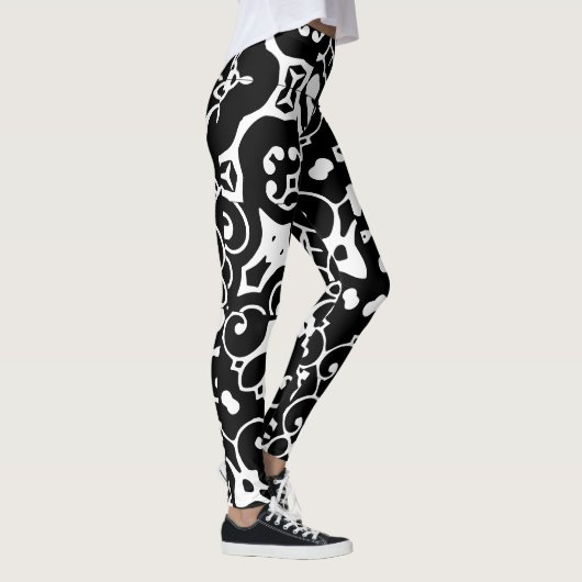 Funky Ebony White Abstrakt 4Helen Leggings (Rechts)