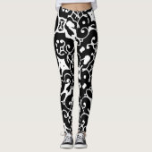 Funky Ebony White Abstrakt 4Helen Leggings (Vorderseite)