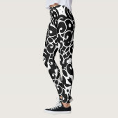 Funky Ebony White Abstrakt 4Helen Leggings (Links)