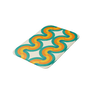 Funky Eclectic Retro Halbkreise Art Muster Badematte