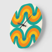 Funky Eclectic Retro Halbkreise Art Muster Große Wanduhr (Winkel)