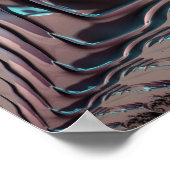 Funky Edgy Metallic Fraktal Abstrakt Addieren Poster (Ecke)