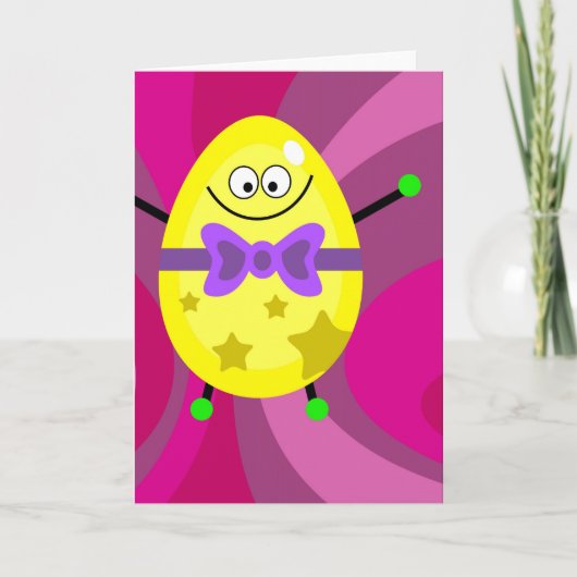 Funky Egg Feiertagskarte (Vorderseite)