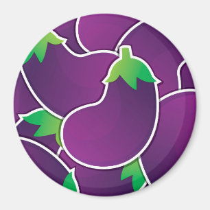 Funky eggplant magnet