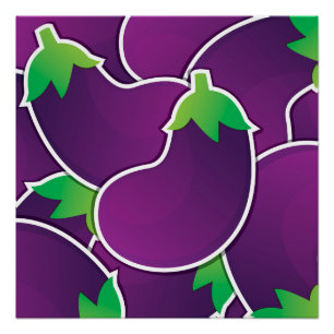 Funky eggplant poster